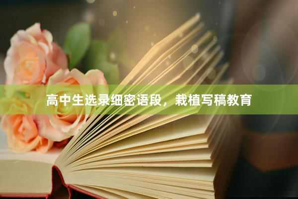 高中生选录细密语段，栽植写稿教育